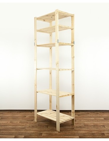 Regał drewniany do piwnicy z półką ażurową Maxi 6M - product 2