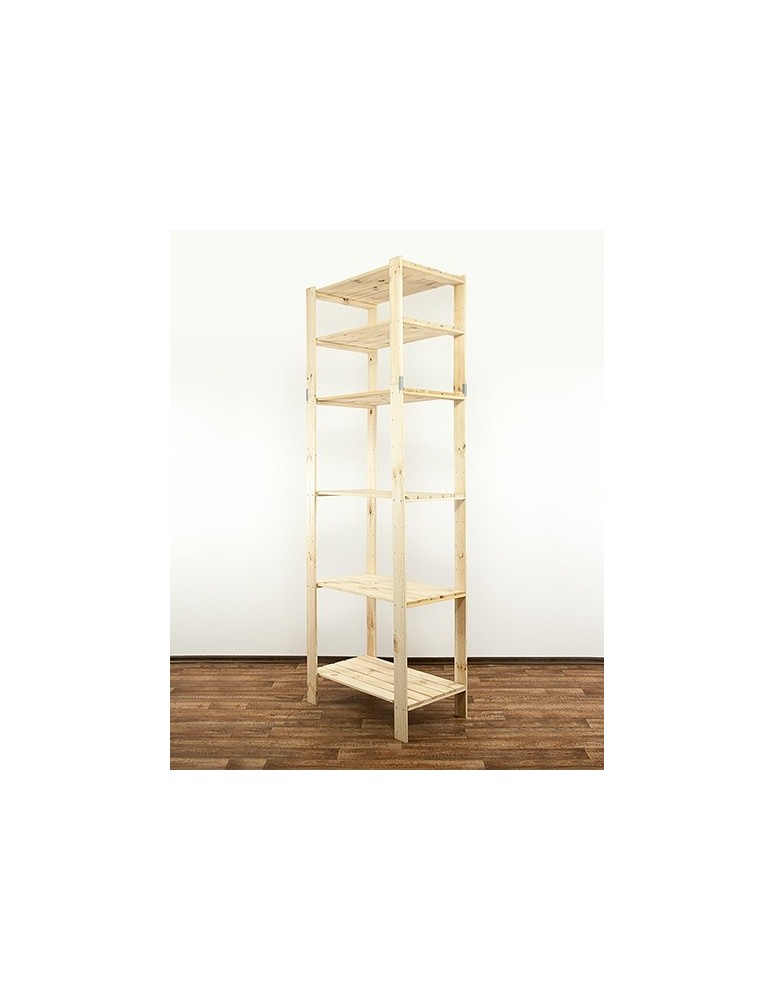 seria MAXI - Regał drewniany do piwnicy z półką ażurową Maxi 6M - product MODO24.PL 2