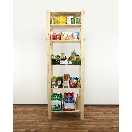 Regał drewniany do piwnicy z półką ażurową Maxi 6M