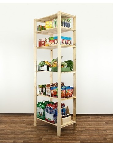 seria MAXI - Regał drewniany do piwnicy z półką ażurową Maxi 6M - product 7