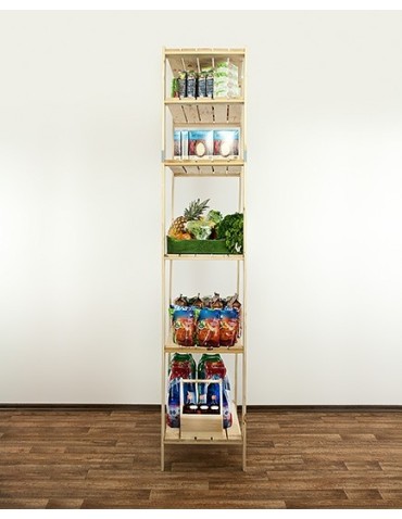 seria MAXI - Regał drewniany do piwnicy z półką ażurową Maxi 6M - product 6