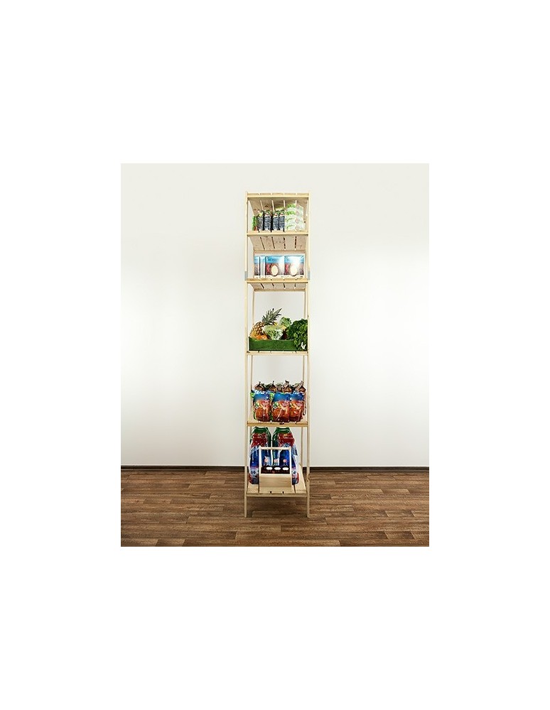 seria MAXI - Regał drewniany do piwnicy z półką ażurową Maxi 6M - product MODO24.PL 6