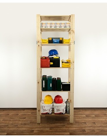 seria MAXI - Regał drewniany do piwnicy z półką ażurową Maxi 6M - product 10