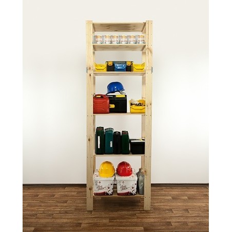 Regał drewniany do piwnicy z półką ażurową Maxi 6M