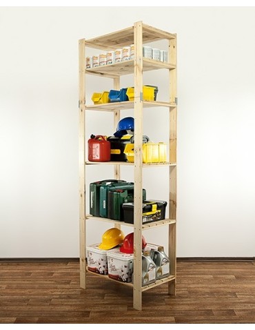 seria MAXI - Regał drewniany do piwnicy z półką ażurową Maxi 6M - product 9