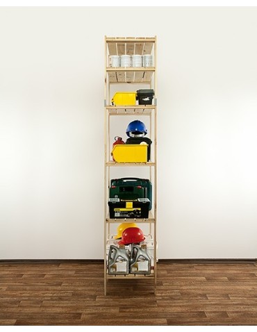 seria MAXI - Regał drewniany do piwnicy z półką ażurową Maxi 6M - product 11