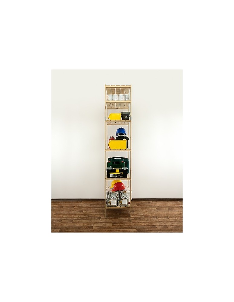 seria MAXI - Regał drewniany do piwnicy z półką ażurową Maxi 6M - product MODO24.PL 11