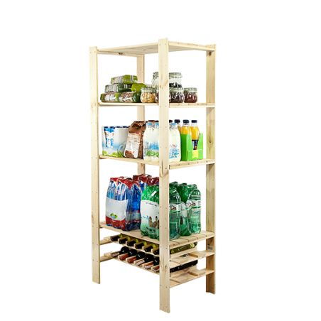 Regał drewniany modułowy z półką ażurową  Maxi RW-4M