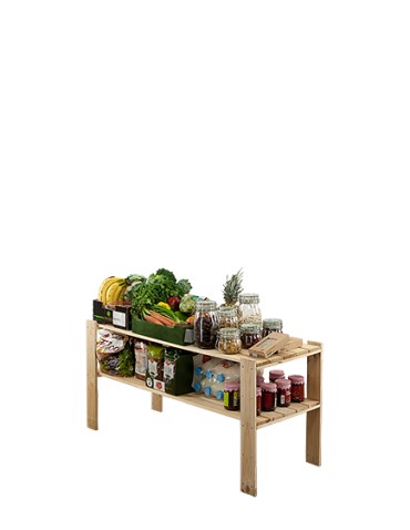 Regał drewniany do spiżarni z półką ażurową Maxi 2N