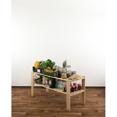 Regał drewniany do spiżarni z półką ażurową Maxi 2N