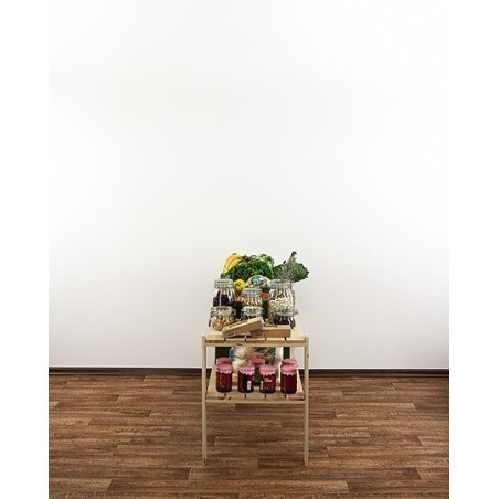 Regał drewniany do spiżarni z półką ażurową Maxi 2N