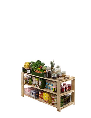 Regał drewniany do zabudowy z półką ażurową  Maxi 2N+