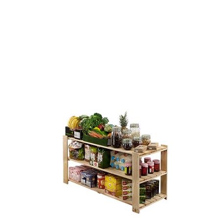 Regał drewniany do zabudowy z półką ażurową  Maxi 2N+