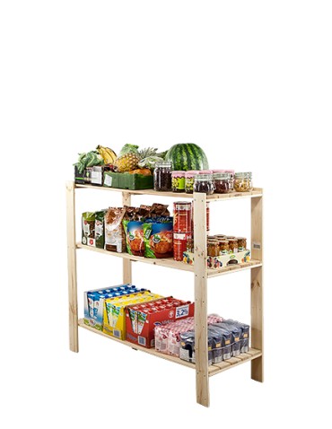 Regał drewniany do warsztatu z półką ażurową Maxi 3N