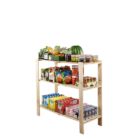 Regał drewniany do warsztatu z półką ażurową Maxi 3N