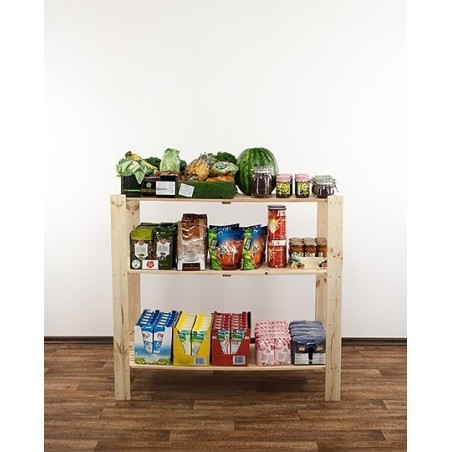 Regał drewniany do warsztatu z półką ażurową Maxi 3N