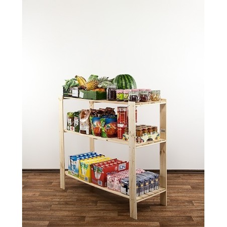 Regał drewniany do warsztatu z półką ażurową Maxi 3N