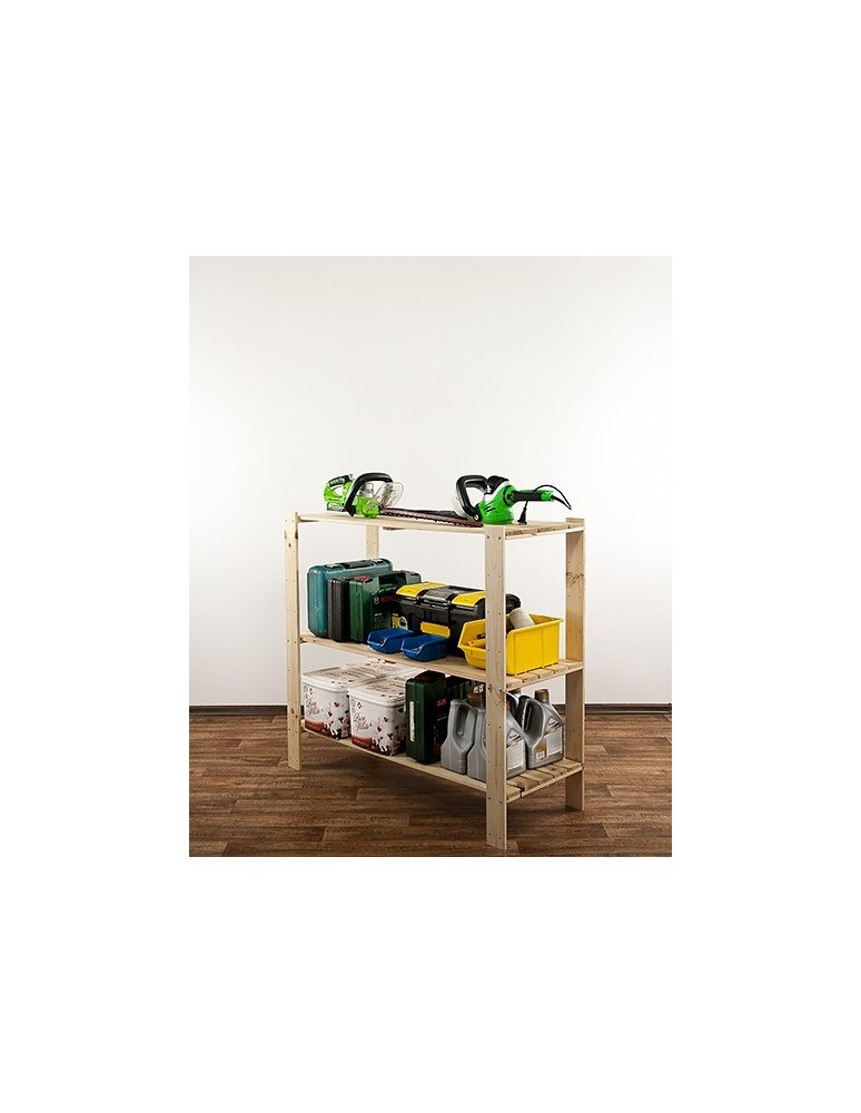 seria MAXI - Regał drewniany do warsztatu z półką ażurową Maxi 3N - product MODO24.PL 8