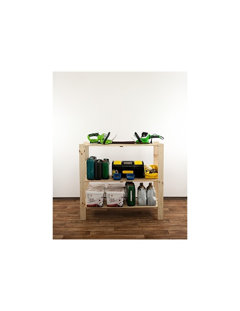 seria MAXI - Regał drewniany do warsztatu z półką ażurową Maxi 3N - product MODO24.PL 9