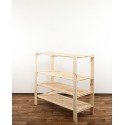 Regał drewniany do piwnicy z półką ażurową  Maxi 3N+