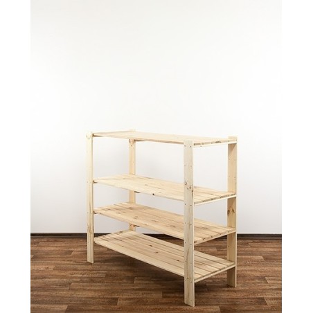 Regał drewniany do piwnicy z półką ażurową  Maxi 3N+