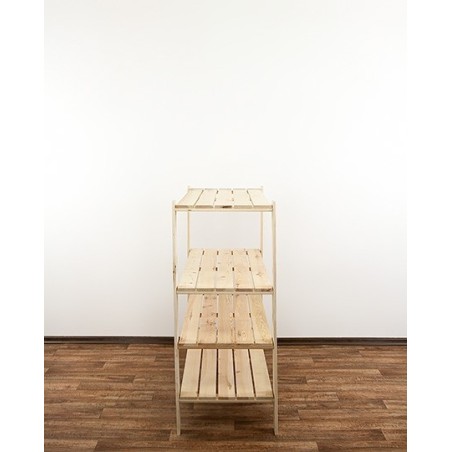 Regał drewniany do piwnicy z półką ażurową  Maxi 3N+