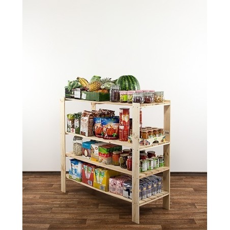 Regał drewniany do piwnicy z półką ażurową  Maxi 3N+