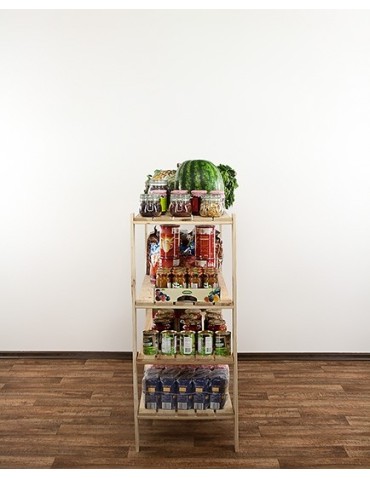 seria MAXI - Regał drewniany do piwnicy z półką ażurową  Maxi 3N+ - product 7