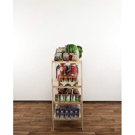 Regał drewniany do piwnicy z półką ażurową  Maxi 3N+