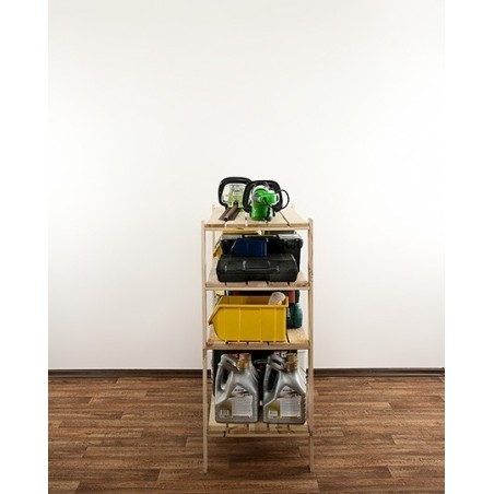 Regał drewniany do piwnicy z półką ażurową  Maxi 3N+