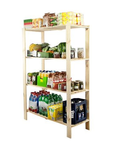 Regał drewniany modułowy z półką ażurową Maxi 4N