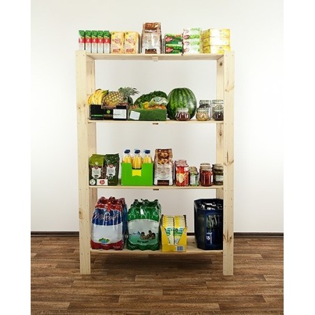 Regał drewniany modułowy z półką ażurową Maxi 4N