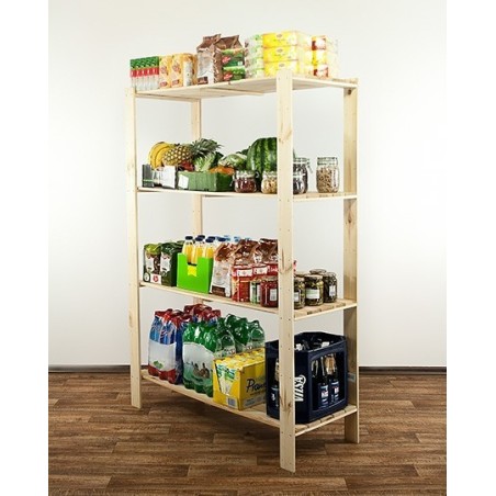 Regał drewniany modułowy z półką ażurową Maxi 4N