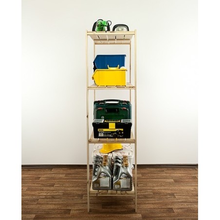 Regał drewniany modułowy z półką ażurową Maxi 4N