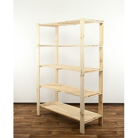 Regał drewniany do spiżarni z półką ażurową Maxi 4N+