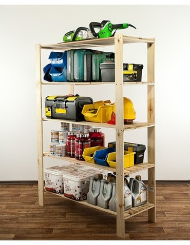 seria MAXI - Regał drewniany do spiżarni z półką ażurową Maxi 4N+ - product 9