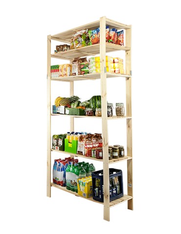 Regał drewniany do zabudowy z półką ażurową Maxi 6N