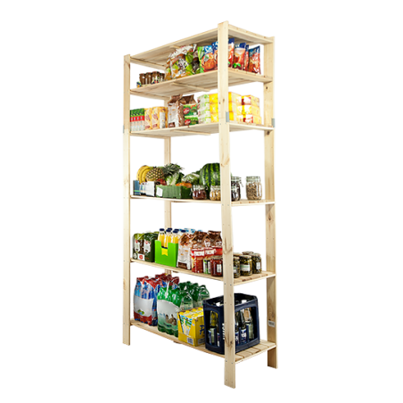 Regał drewniany do zabudowy z półką ażurową Maxi 6N