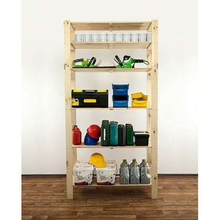 Regał drewniany do zabudowy z półką ażurową Maxi 6N