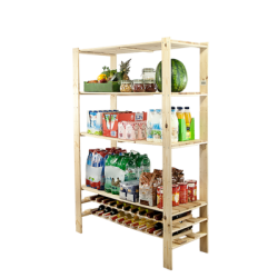 Regał drewniany do warsztatu z półką ażurową Maxi RW-4N