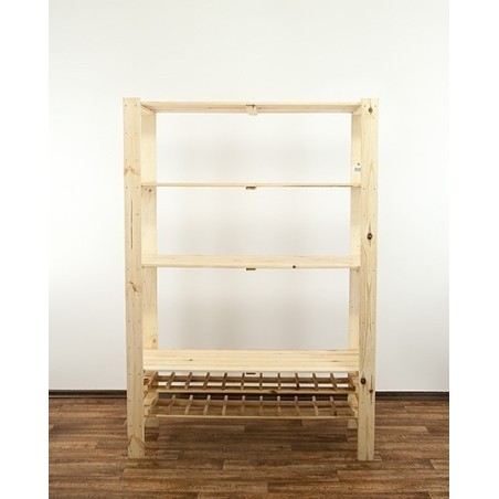 Regał drewniany do warsztatu z półką ażurową Maxi RW-4N