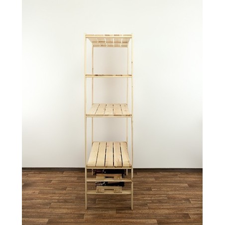 Regał drewniany do warsztatu z półką ażurową Maxi RW-4N