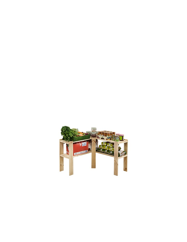 seria MAXI - Regał drewniany do piwnicy z półką ażurową Maxi 2Z - produkt MODO24.PL 1