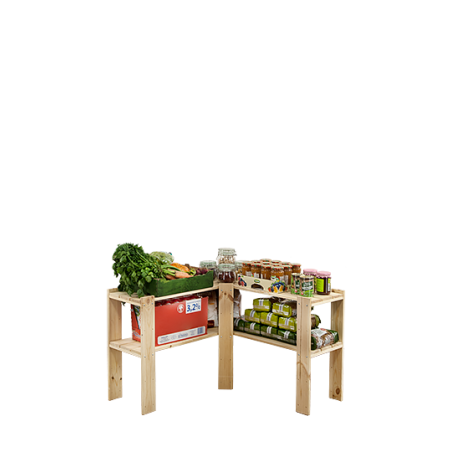 Regał drewniany do piwnicy z półką ażurową Maxi 2Z