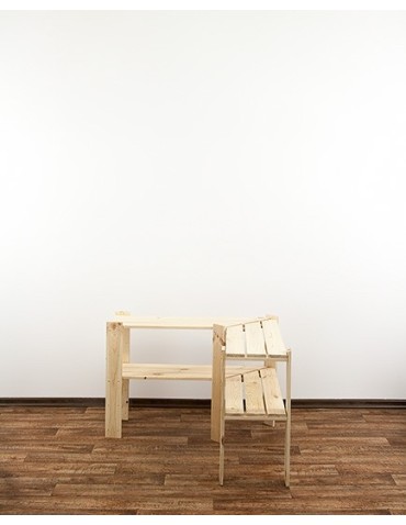 seria MAXI - Regał drewniany do piwnicy z półką ażurową Maxi 2Z - product 3