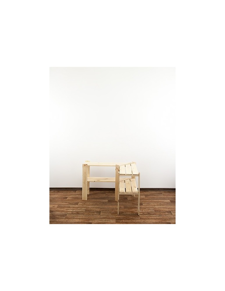 seria MAXI - Regał drewniany do piwnicy z półką ażurową Maxi 2Z - product MODO24.PL 3