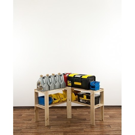 Regał drewniany do piwnicy z półką ażurową Maxi 2Z