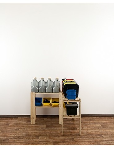 seria MAXI - Regał drewniany do piwnicy z półką ażurową Maxi 2Z - product 5