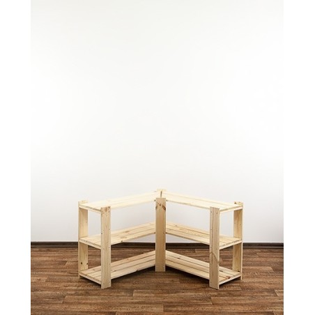 Regał drewniany modułowy z półką ażurową Maxi 2Z+