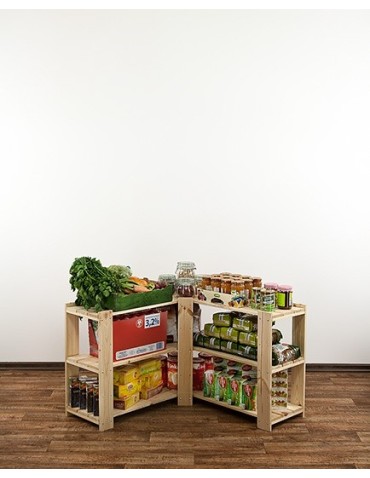 seria MAXI - Regał drewniany modułowy z półką ażurową Maxi 2Z+ - product 5